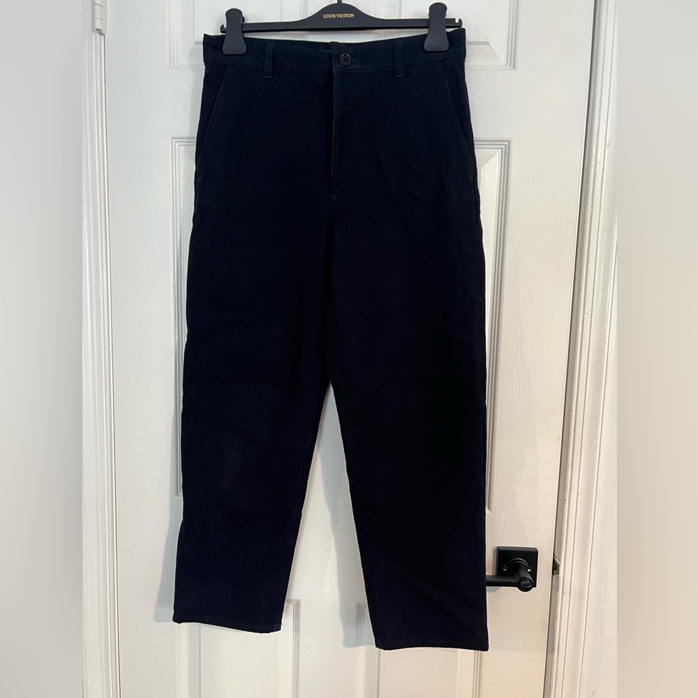 COS Button Fly Chino Pants Trousers High Rise Stretch Cotton Black Size 6 EUC